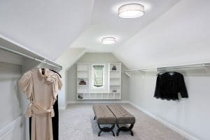 Photo of solatube tubular skylights in an attic room - eco-friendly, healthy bedroom on elemental green