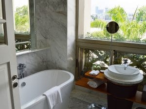 eco-friendly bathroom remodel elemental green