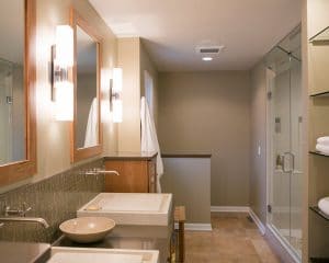Photo of TDS Custom Construction Master Bathroom - bathroom remodel using locally sourced materials elemental green