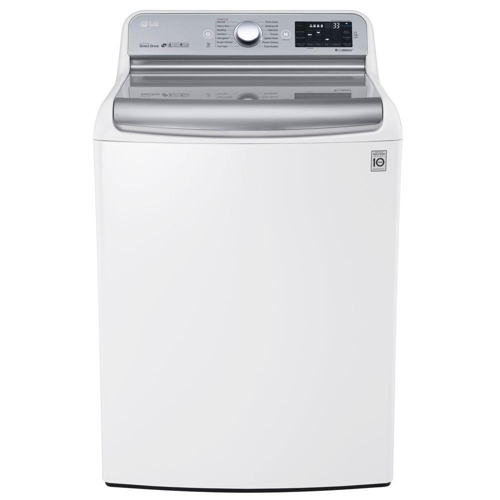 Photo of LG ELECTRONICS 5.7 CU. FT. HIGH-EFFICIENCY TOP LOAD WASHER WITH STEAM -- energy efficient laundry appliances on elemental green