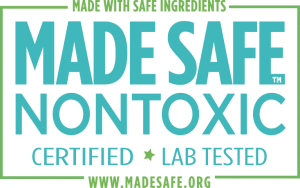graphic of made safe non-toxic certification logo on elemental green