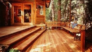 outdoor wooden deck, Sustainable Advantages and Inspirations of Redwood on elemental green