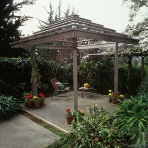 gazebo, Sustainable Advantages and Inspirations of Redwood on elemental green