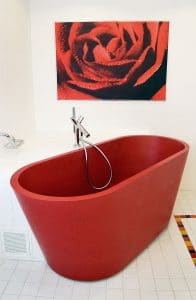 modern red bathtub elemental green