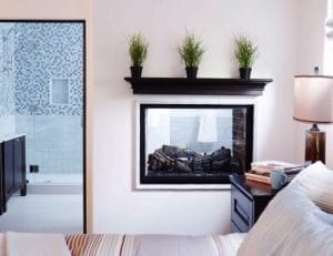 bedroom fireplace, Inspiration from Eco-Friendly Interior Design Experts on elemental green