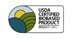 USDA Biopreferred lofo depicts water sun and fields graphically