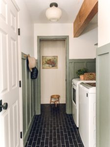 Fireclay Tile Laundry Room Black Tile Flooring