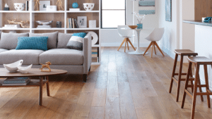 Hardwood living room floor
