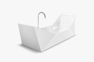 Apaiser Sampan Double Bath in Diamond White by WHOABeing, eco-friendly bathtub