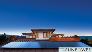 Sunpower Equinox Solar Panels on roof of modern home