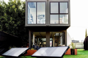 home with source water filtration hydropanels, renewable energy