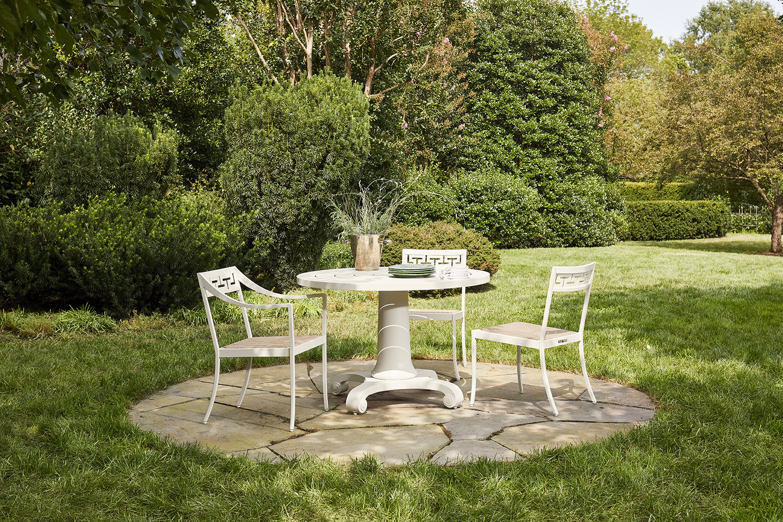 McKinnon and Harris Abbot Dining Chair Landscape, aluminum outdoor furniture