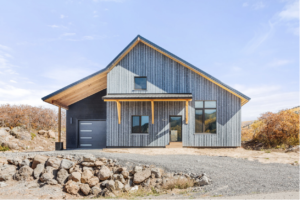 Gray metal house exterior, Phoenix Haus H19 affordable modular home