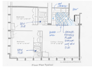 Plan Sketch Hyde Park Renovation 2021 by Richard Kasemsarn and Elemental Green
