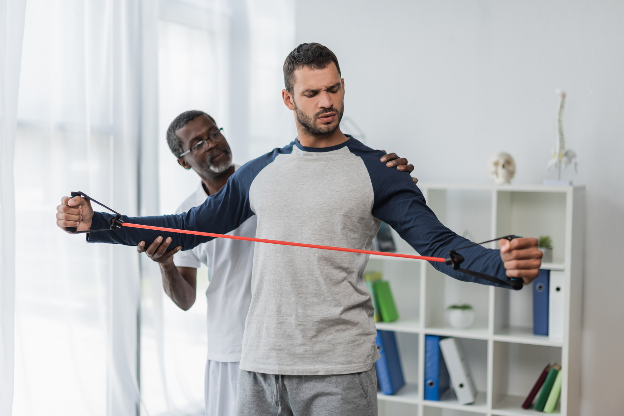 Resistance bands used in physical therapy