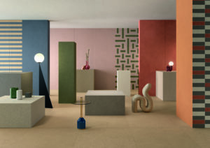 Tile showroom with striking modern furnishings
