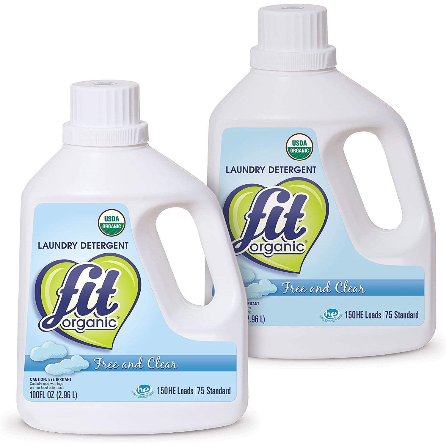 Two bottles of Fit Organic: All-Natural Liquid Laundry Detergent - photo