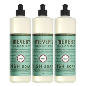 Photo: three bottle of Mrs. Meyer's Clean Day dish soap with basil scent