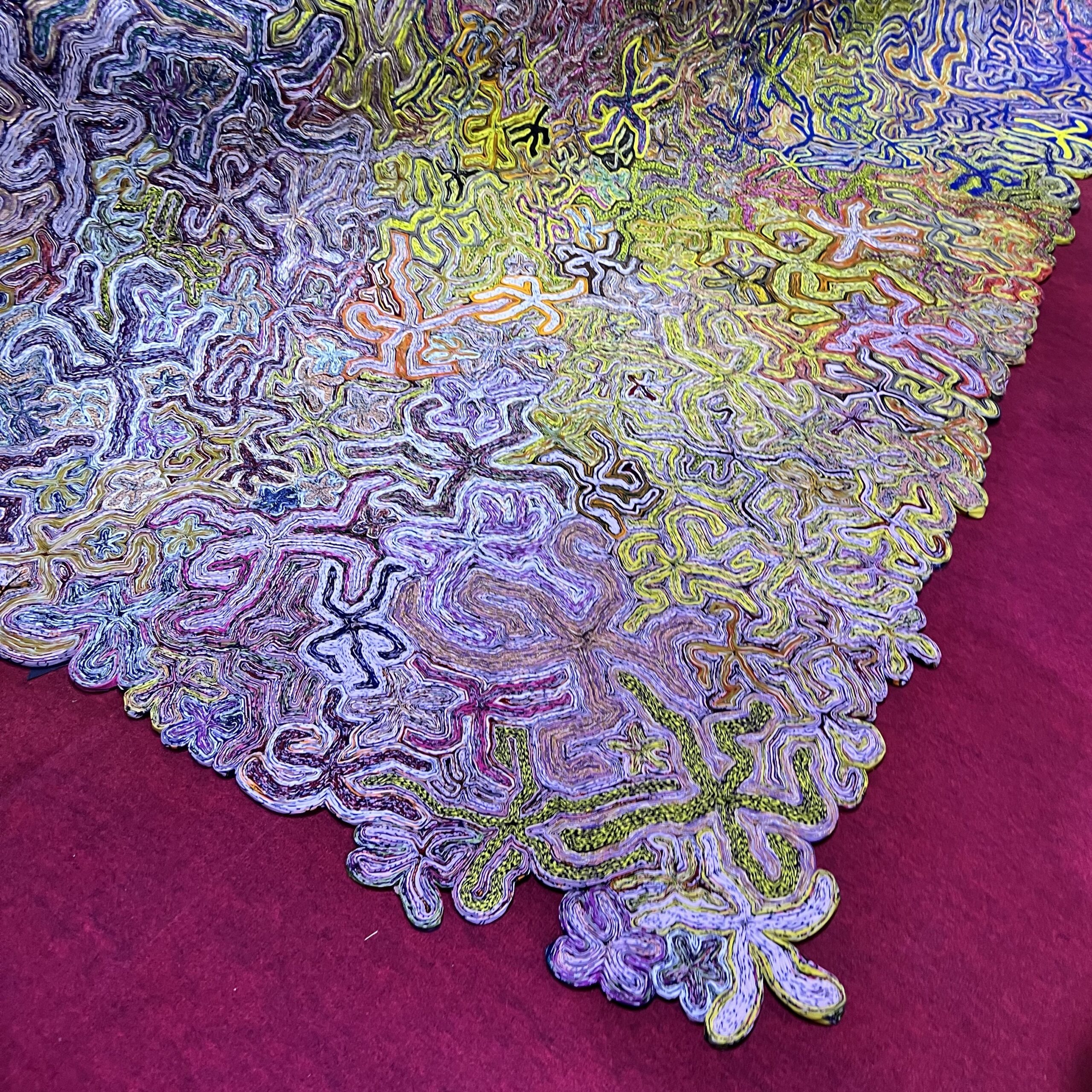 Fibers from post-industrial waste used in a swirling fabric - photo