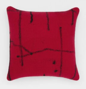 Damaged and used textiles in felted fabric for square cushion - photo