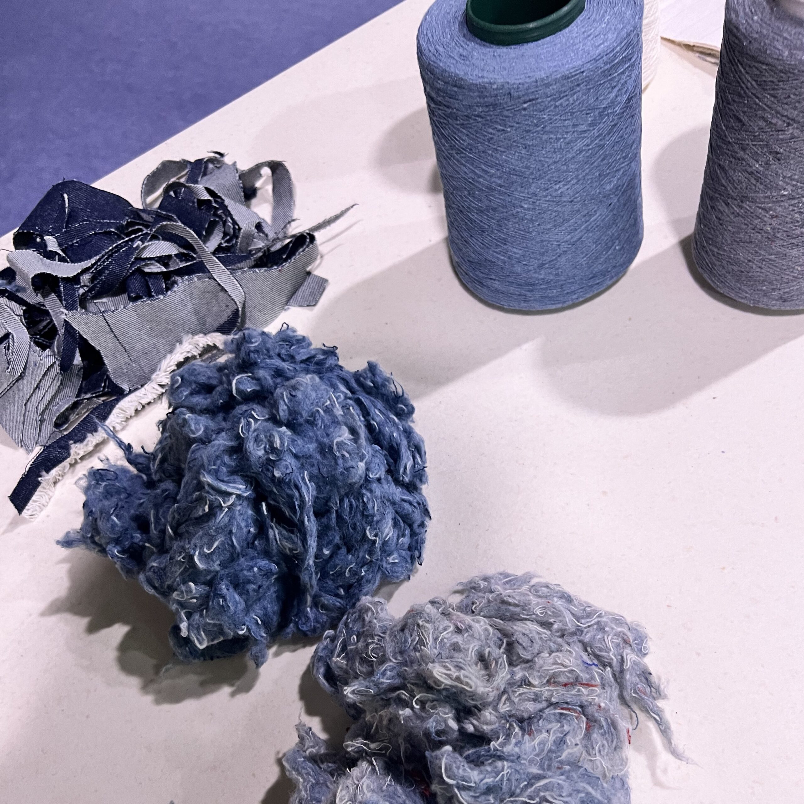recycled denim in various stages - photo