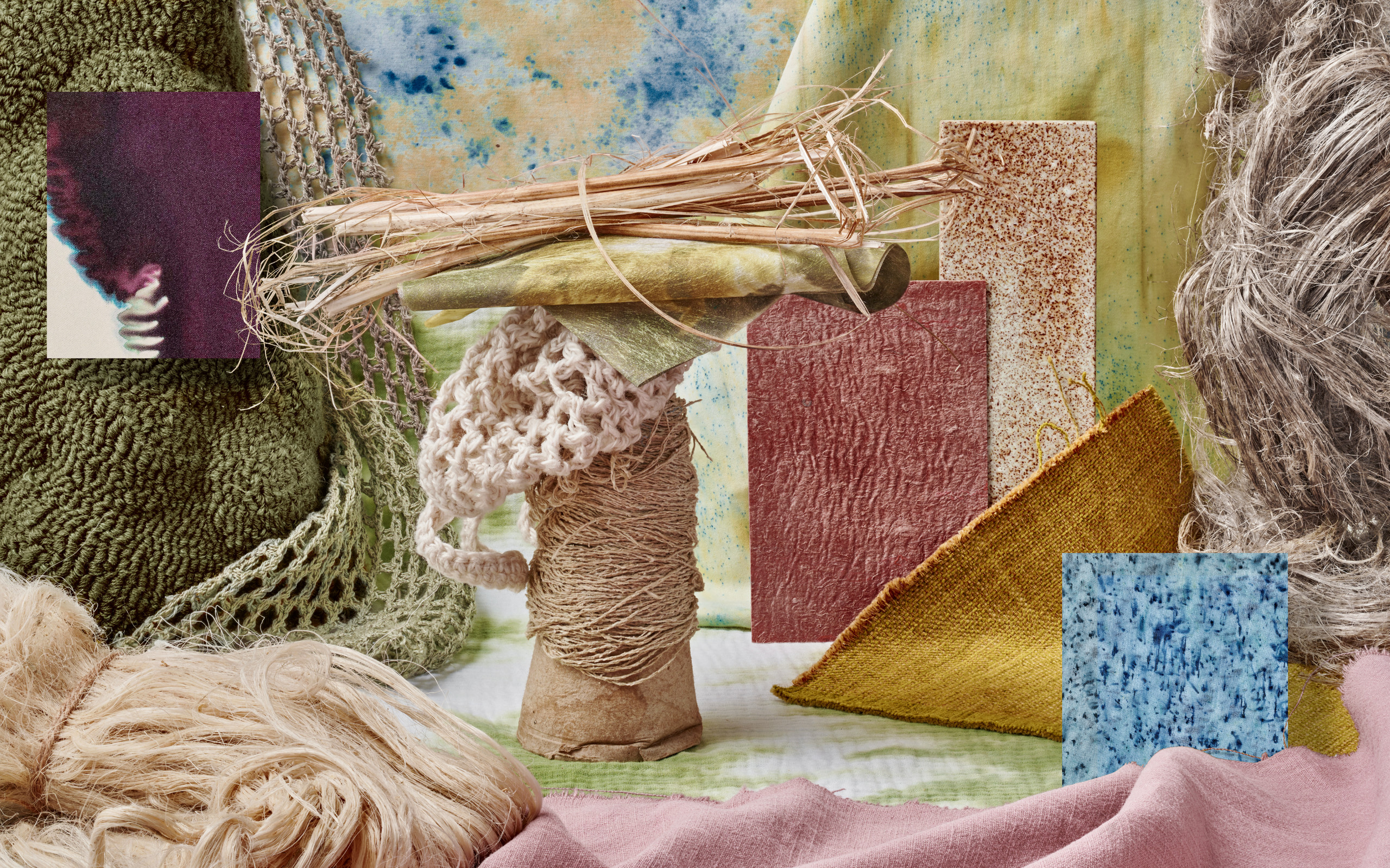 Various natural fabrics used as eco-friendly fabrics in the home textiles industry - photo