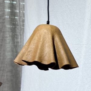 Brown-colored drapey hanging lampshade - photo